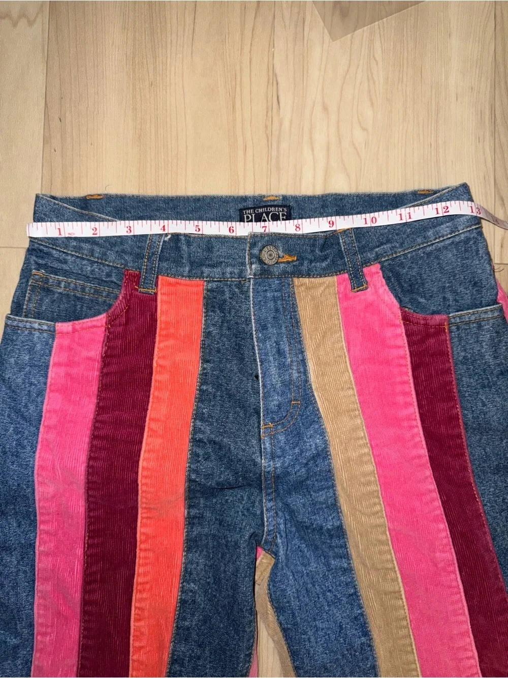 The Children's Place Multi-Color Corduroy Striped Denim Flare Pants Size 14